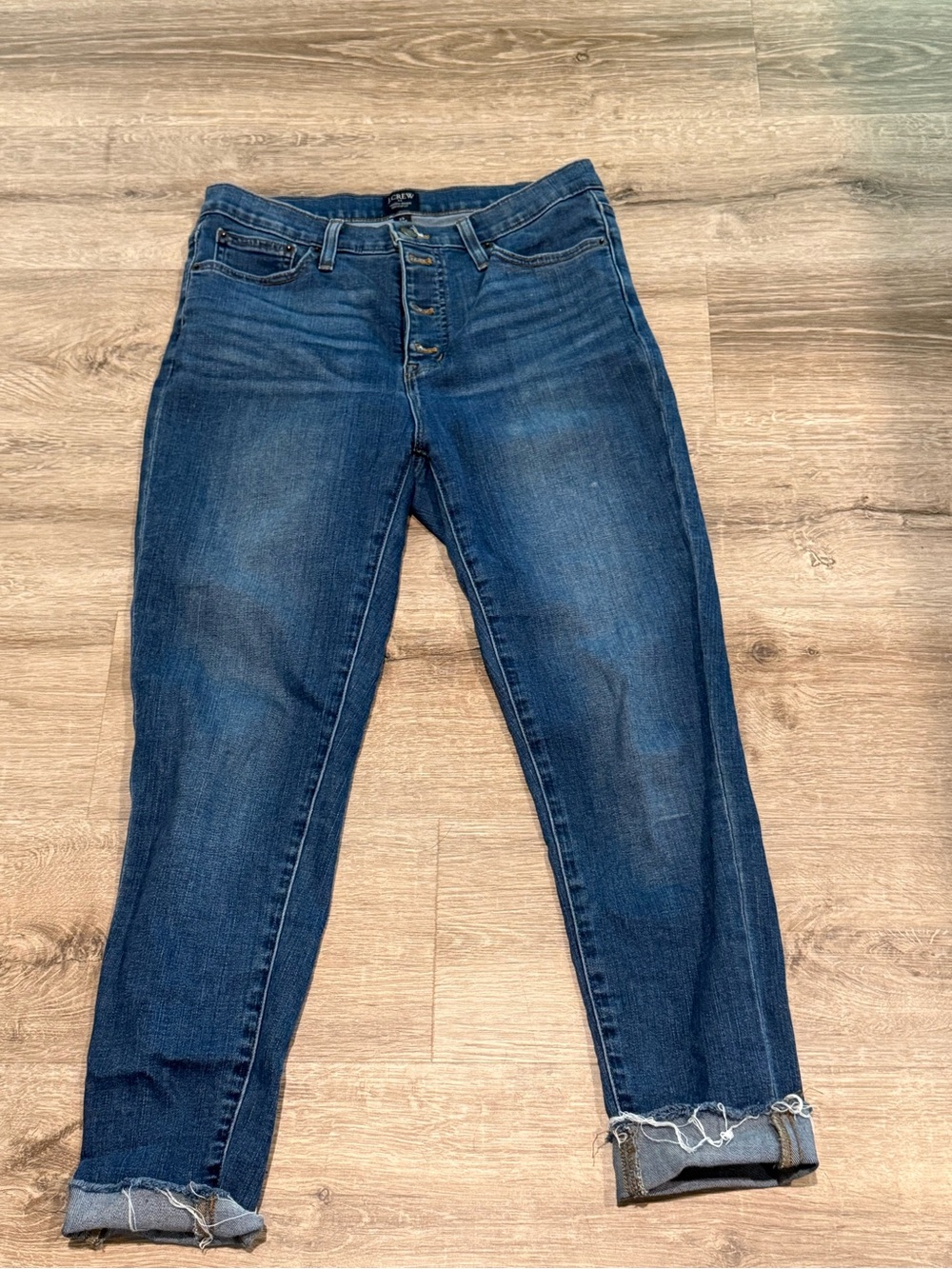 J.Crew Straight-Leg Jeans in Medium Blue Denim